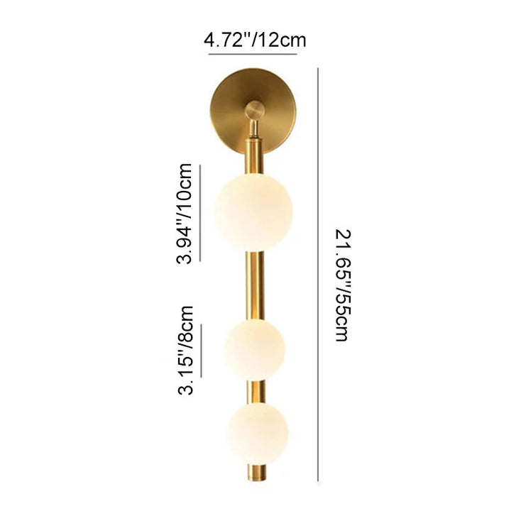 Lámpara de Aplique de Pared de 3 Luces con Diseño de Cuerda de Cuentas Creativo de Lujo Ligero 