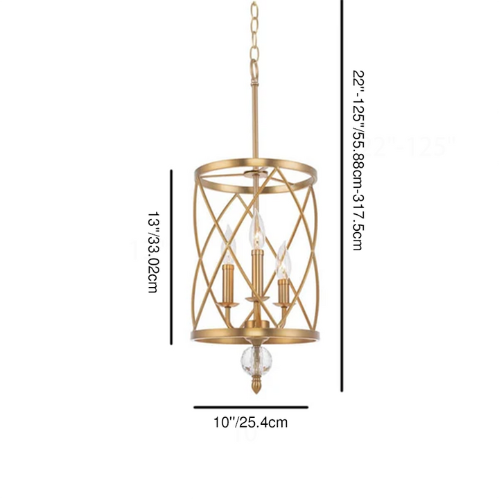 Industrielles Kronleuchter-Design mit Schmiedeeisen-Kreuzgitter, 3 Lichter 