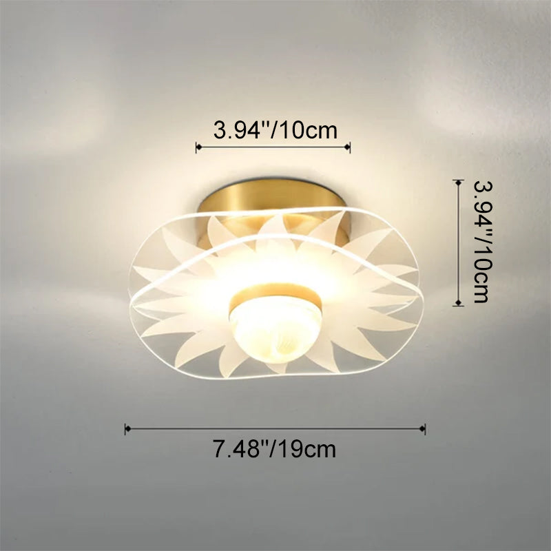 تصميم إضاءة LED شبه متدلية بطبقة مزدوجة متداخلة باللون الذهبي الإبداعي 