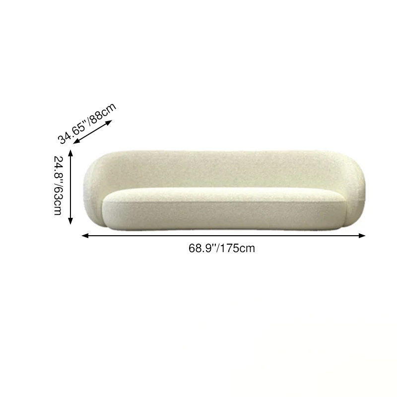 Sofa contemporain nordique rond à arc en laine d&