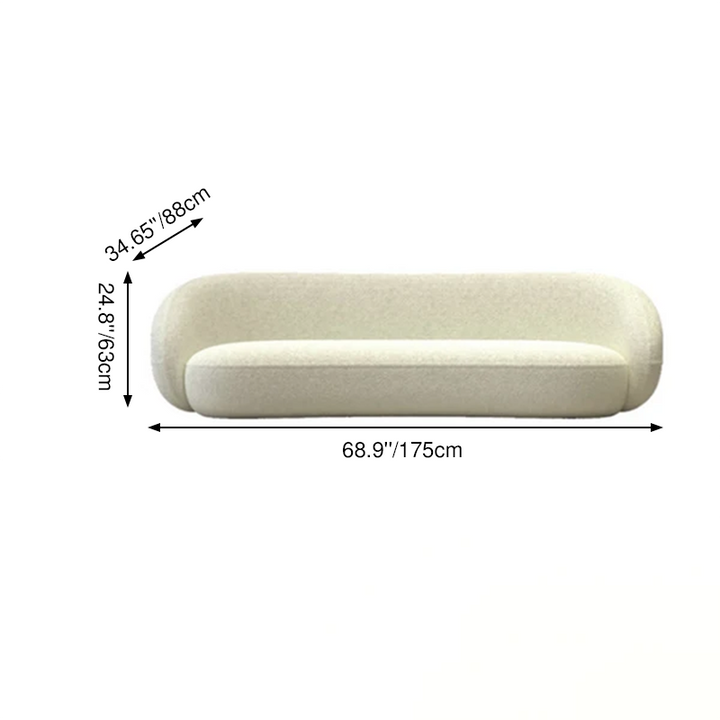 Sofa contemporain nordique rond à arc en laine d&