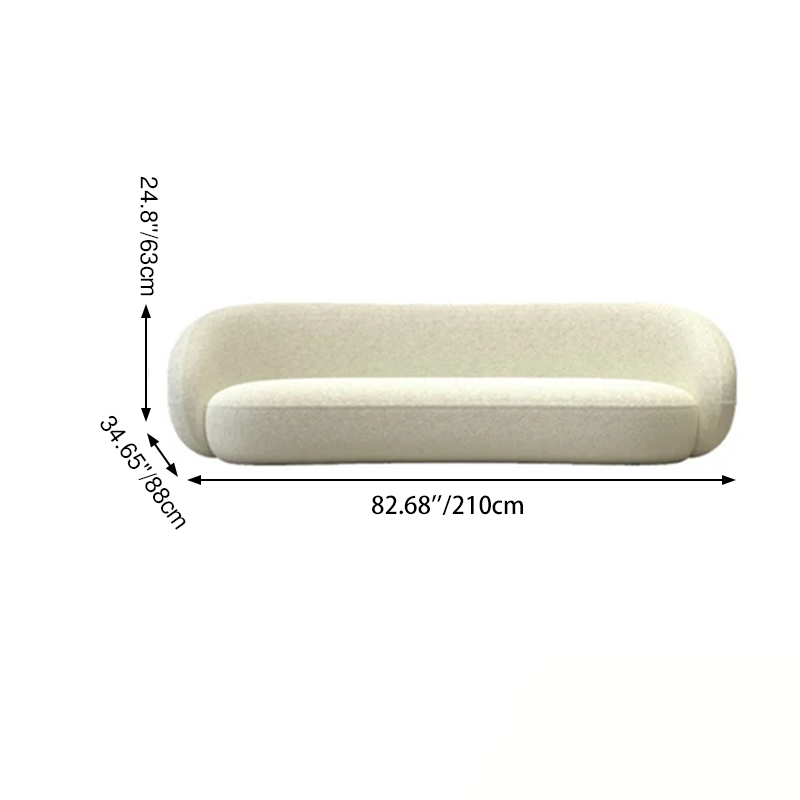 Sofa contemporain nordique rond à arc en laine d&