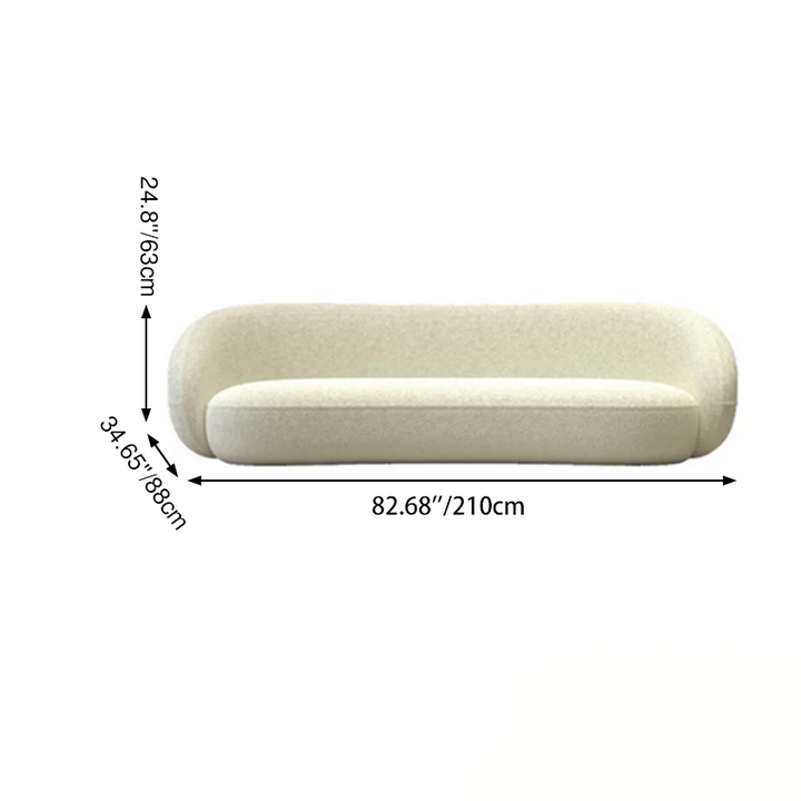 Sofa contemporain nordique rond à arc en laine d&
