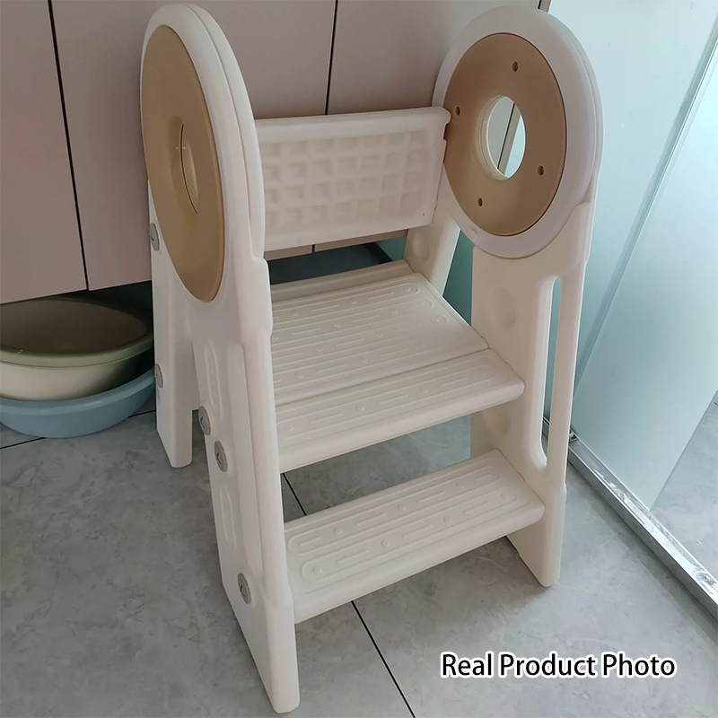 Tabouret pliable contemporain scandinave rectangulaire en PEHD à 3 marches pour enfants, pour chambre et salon 