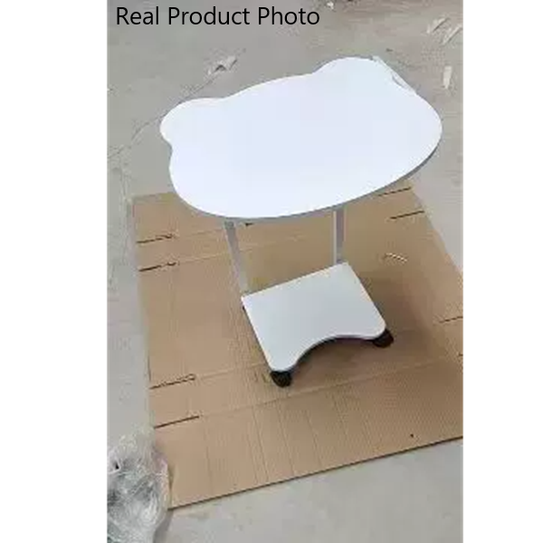 Contemporary Creative MDF Iron Panda-Shaped End Table With 2-Tier And Wheels For Living Room