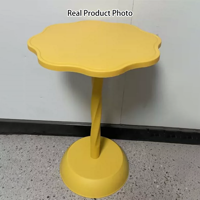 Modern Minimalist Petal Spiral Cylinder PP Carbon Steel Coffee Table For Living Room