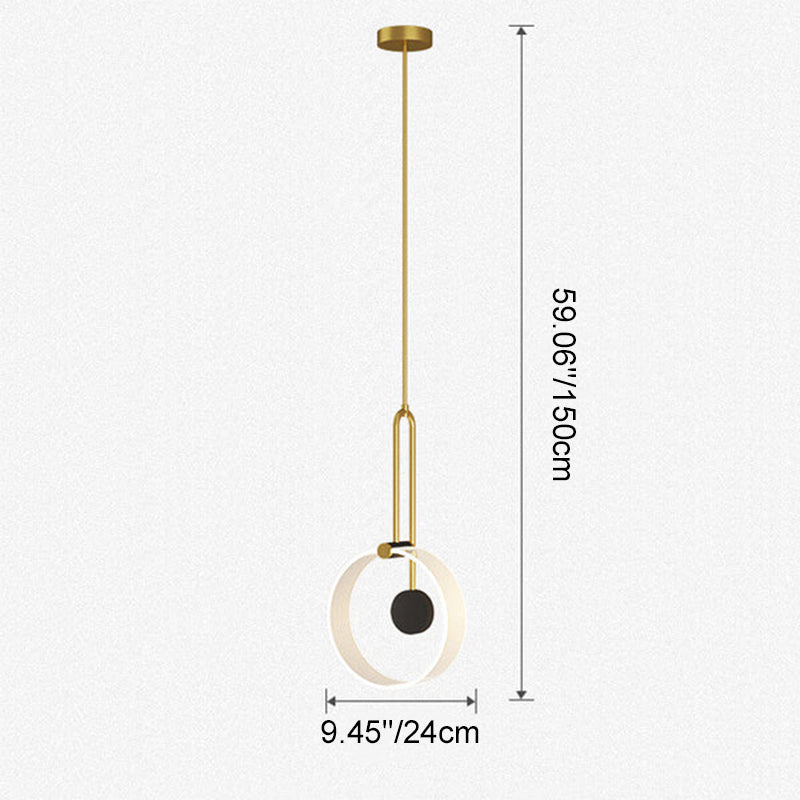 Nordisches Licht Luxus Kreativer Ring Langlinie LED Pendelleuchte 