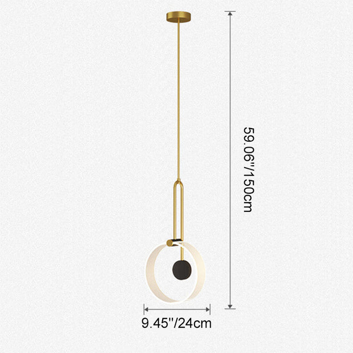 Contemporary Industrial Iron Aluminum Silicone Ring Long Line LED Pendant Light For Living Room