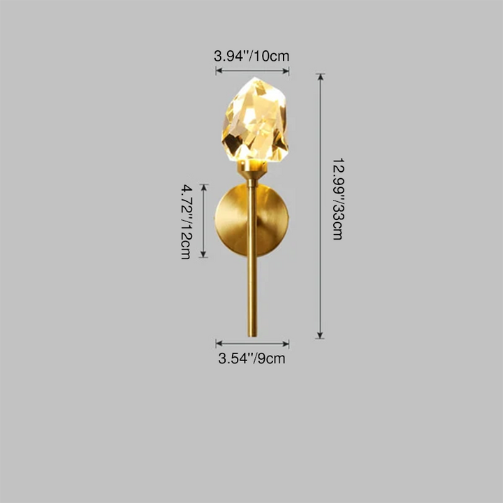 Contemporary Luxury Brass Crystal Scepter Design 1/2-Light LED Wall Sconce Lamp For Living Room & Bedroom
