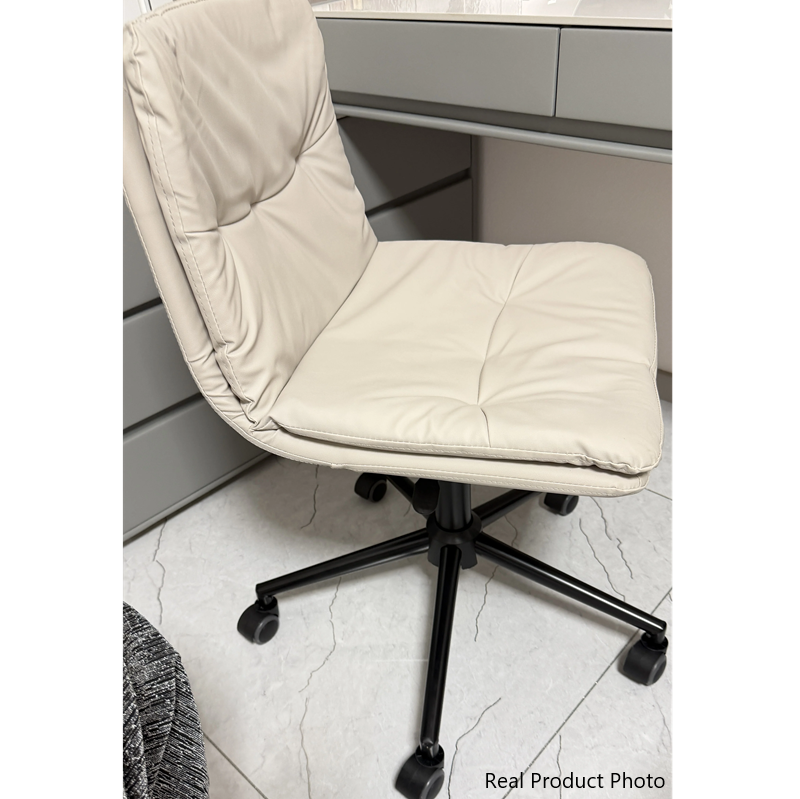 Chaise de bureau moderne minimaliste en cuir PU carré avec dossier et roulettes pour bureau à domicile 