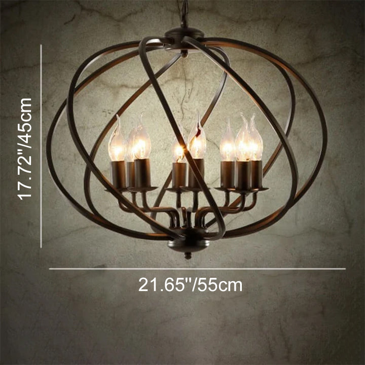 Retro Industrielles Eisen Kerzen Design 8-Licht Kronleuchter 
