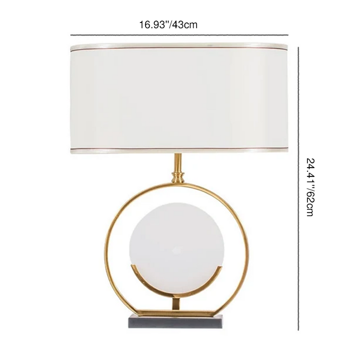 Chinesische einfache Stofflampenschirm Marmor Basis 1-Licht Tischlampe 