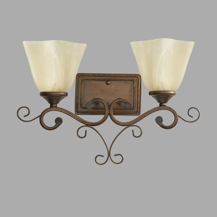 Applique murale contemporaine rétro en fer et verre tétraèdre avec base ovale 1/2 lumière pour couloir 