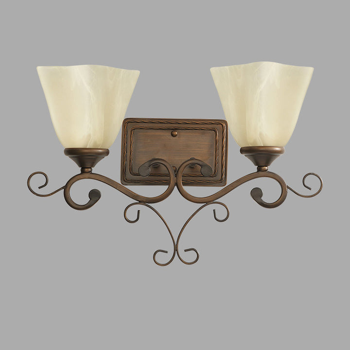 Applique murale contemporaine rétro en fer et verre tétraèdre avec base ovale 1/2 lumière pour couloir 