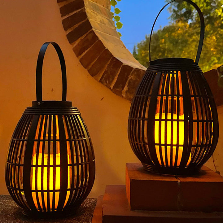 LUUK LIFESTYLE Große Design-Laterne – Wiederaufladbare, Tragbare LED-Lampe Für Indoor & Outdoor, Dimmbar, Wasserabweisend, Orange