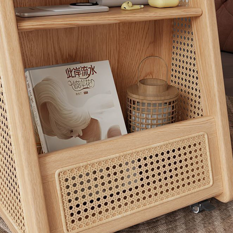 Zeitgenössischer Retro Massivholz Beweglicher Multifunktionaler Lagerung Beistelltisch 3-stufig Für Wohnzimmer 