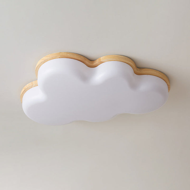 Moderne unbedeutende Wolken-hölzerne Acryl-LED-Unterputz-Deckenleuchte für Schlafzimmer 