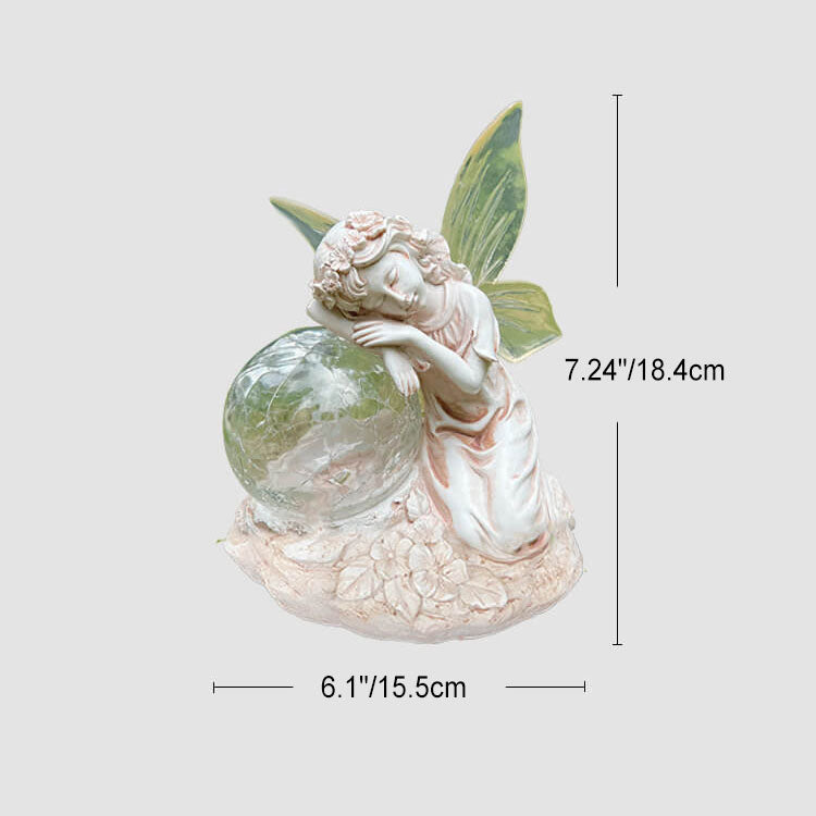 Zeitgenössische kreative Solar Flower Fairy Harz Outdoor wasserdicht Rasen Landschaft Licht für Garten 
