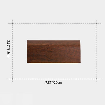 Applique murale LED avec abat-jour rectangulaire en aluminium imitation bois traditionnel japonais pour chambre 