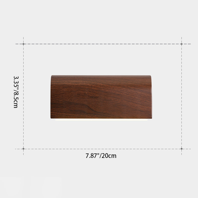 Applique murale LED avec abat-jour rectangulaire en aluminium imitation bois traditionnel japonais pour chambre 