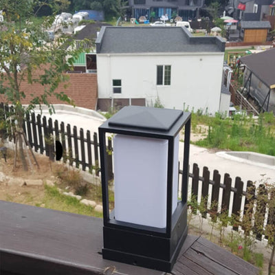 Modern Minimalist Rectangle PC PVC 1-Light Post Head Light For Outdoor Patio