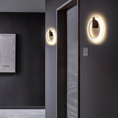 Moderne minimalistische runde Eisen-Aluminium-PVC-LED-Wandleuchte für das Schlafzimmer 
