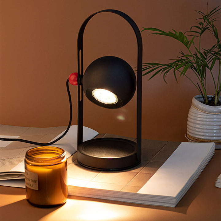 Lampe de table en métal rétro contemporaine à 1 lumière avec boules en cire fondue pour chambre 