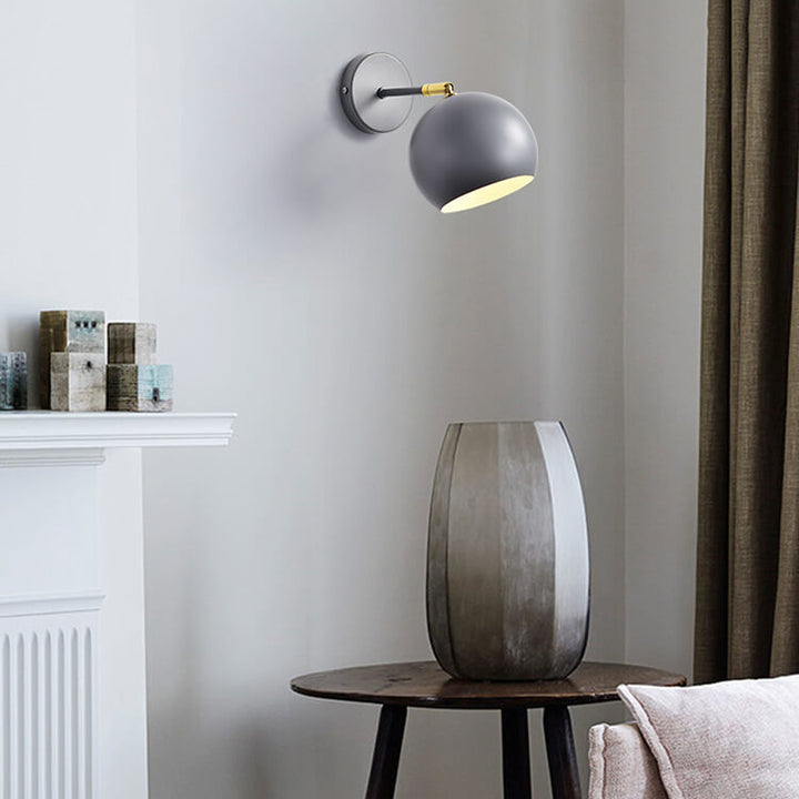 Abat-jour en fer moderne avec châssis rond rotatif, applique murale à 1 lumière 