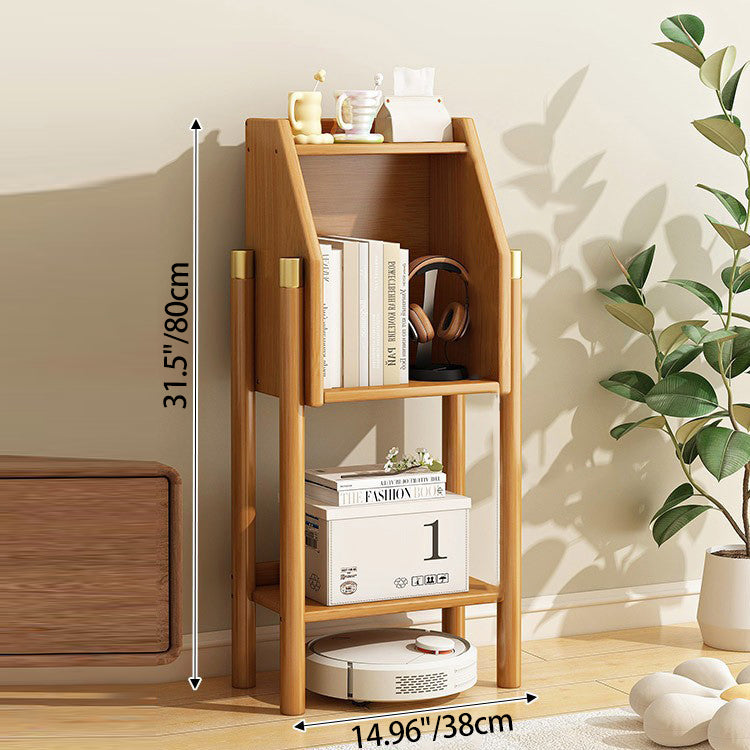 Traditional Vintage Bamboo Fiberboard Multi-functional Storage Sideboard 3/4-Tier Display Rack With Drawer For Home Office