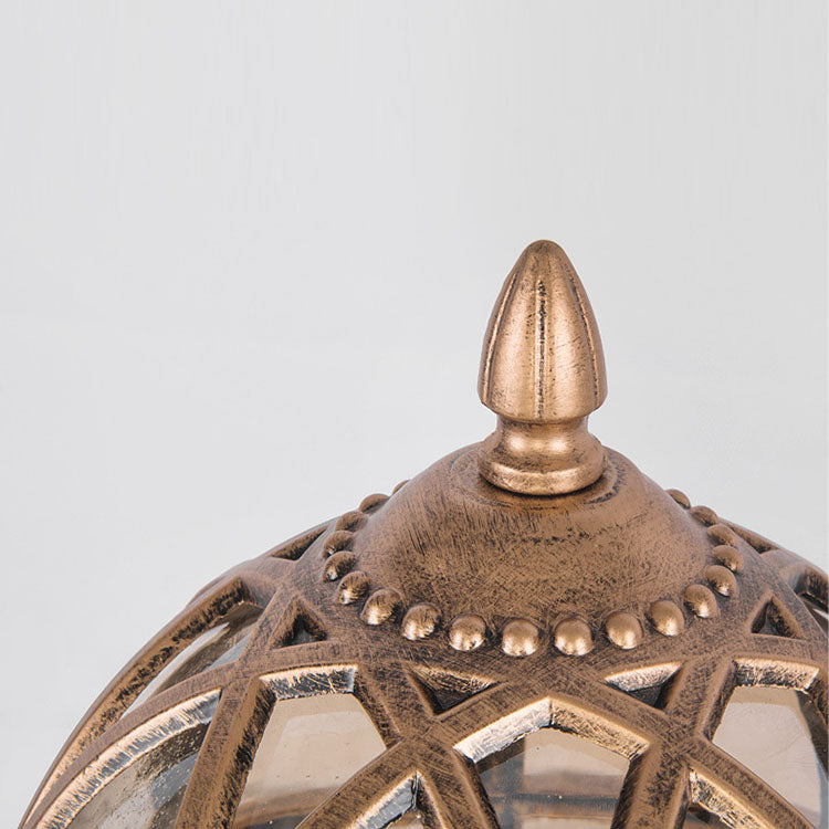 Lumière extérieure en aluminium et verre de style colonial traditionnel à 1 ampoule pour jardin 