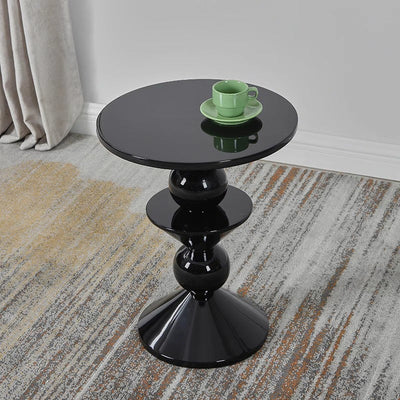 Table d'appoint ronde nordique contemporaine en résine laquée pour salon 