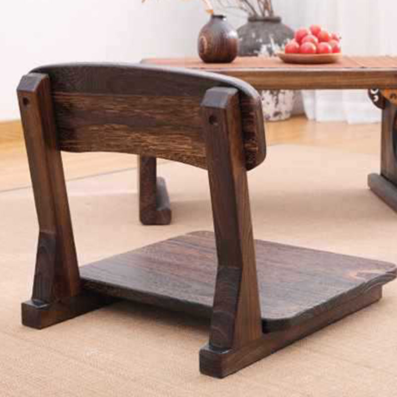 Traditioneller japanischer quadratischer Paulownia-Holz-Baumwoll-Leinenstuhl Tatami-Rückenlehne für den Unterhaltungsraum 