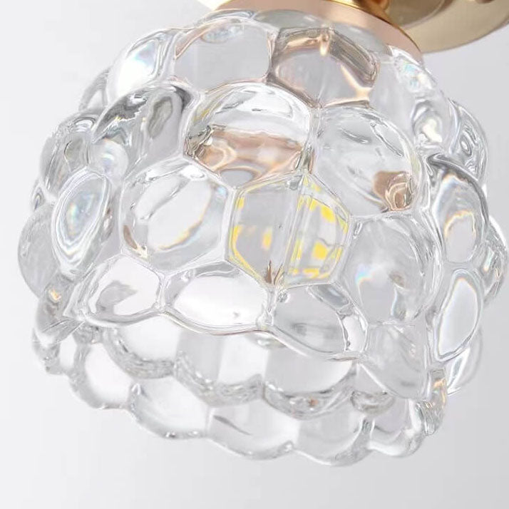 Moderne minimalistische florale Eisen-Glas-Deckenleuchte mit einer Lampe, halbeingelassen 