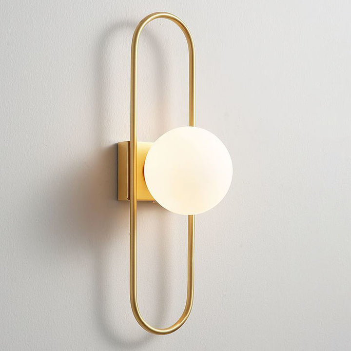 Lámpara de pared de 1 luz con bolas de cobre contemporáneas nórdicas para sala de estar 