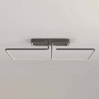 Modern Minimalist Lines Rectangular Iron Acrylic LED Flush Mount Ceiling Light