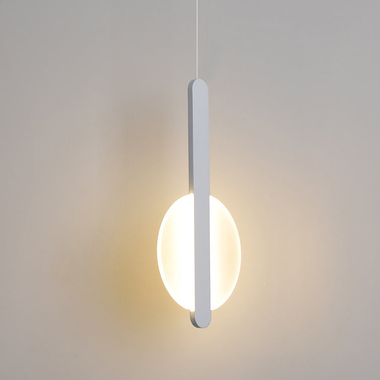 Lámpara colgante LED semicircular redonda de hierro acrílico de simplicidad moderna para mesita de noche 