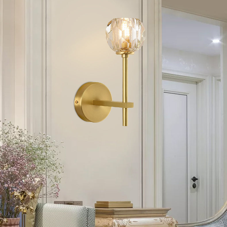 Moderne Luxus Schüssel Stahl Kristall 1/2-Licht Wand Leuchte Lampe Für Wohnzimmer 