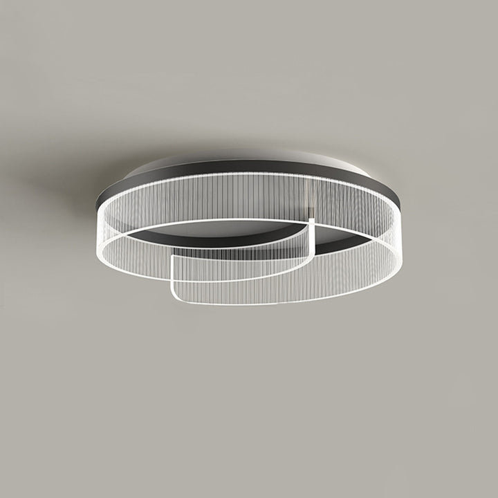 Plafonnier LED rond minimaliste moderne en acrylique, fer et aluminium pour salon 