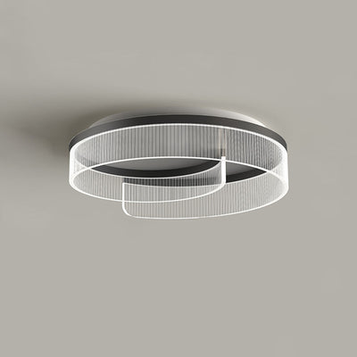 Plafonnier LED rond minimaliste moderne en acrylique, fer et aluminium pour salon 