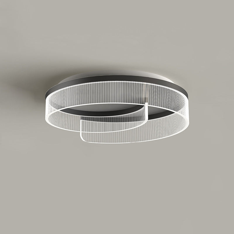 Plafonnier LED rond minimaliste moderne en acrylique, fer et aluminium pour salon 