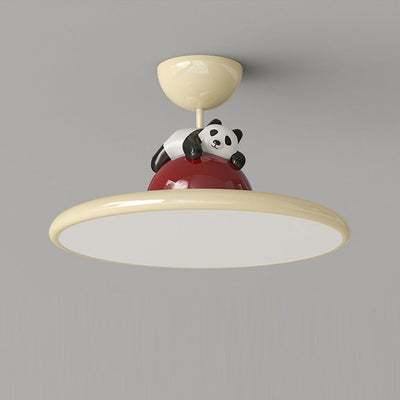 Zeitgenössische kreative Cartoon Panda Elefant Eisen Acryl LED Semi-Flush Mount Deckenleuchte für Schlafzimmer 
