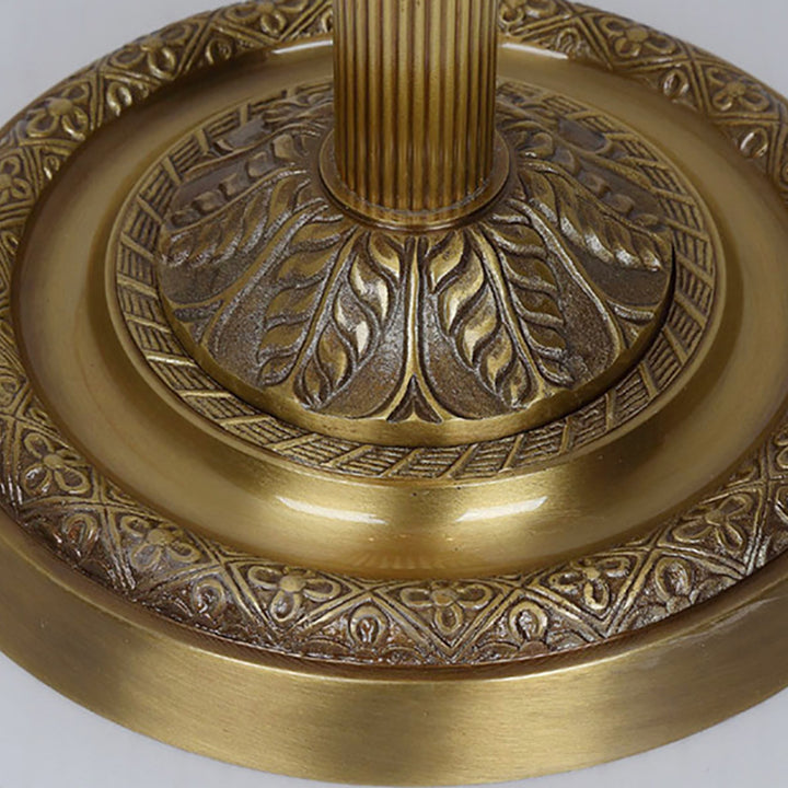 Traditionelle Tiffany Messing Shell Dome Rose Libelle 3-Licht Stehlampe für Wohnzimmer 