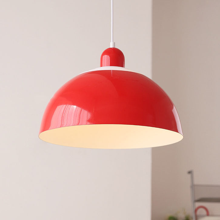 Contemporary Scandinavian Round Iron PVC 1-Light Pendant Light For Dining Room
