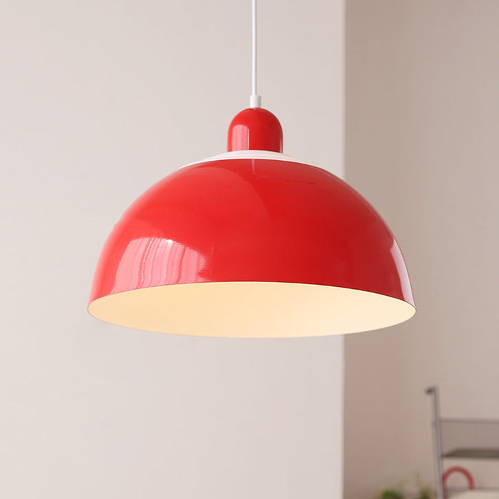 Contemporary Scandinavian Round Iron PVC 1-Light Pendant Light For Dining Room