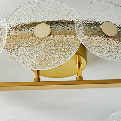 Plafonnier LED semi-encastré en verre et acrylique, matériel rond de luxe moderne, en acier inoxydable, pour salon 