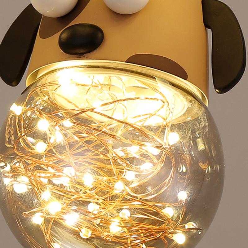 Modern Art Deco Cartoon Clouds Glass Iron LED Flush Mount Ceiling Light For Living Room