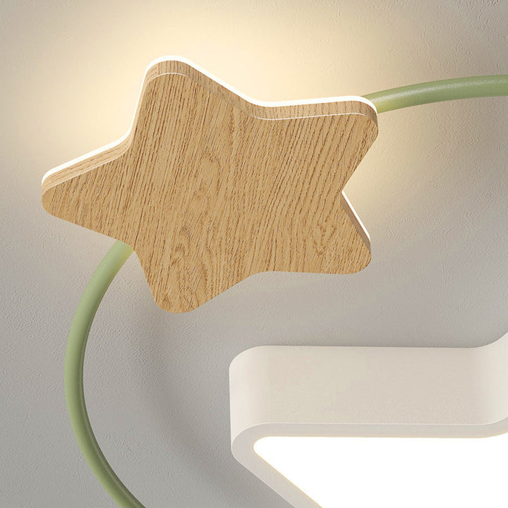 Zeitgenössische skandinavische Eisen Pentagramm Kreis Ring Acryl LED Unterputz Deckenleuchte für Wohnzimmer 