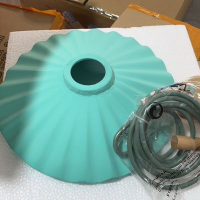 Suspension Luminaire à 1 Lumière avec Abat-Jour Festonné en Ciment Macaron Moderne 