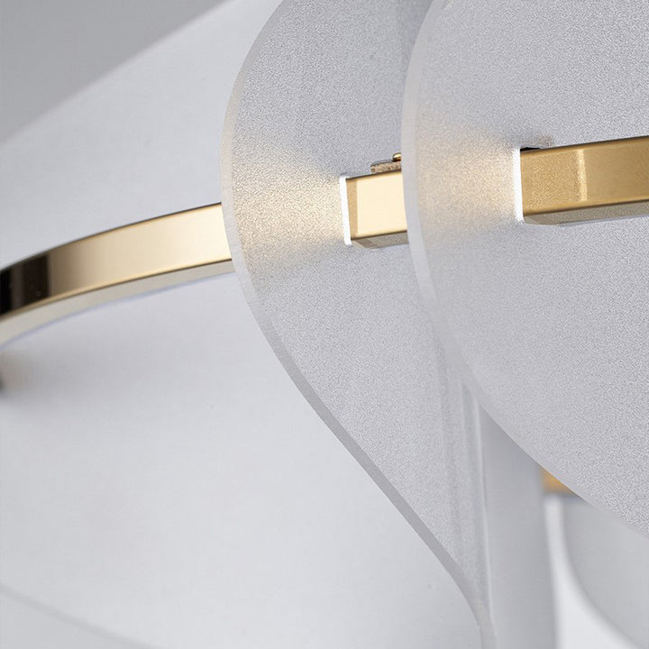 Lustre LED en fer acrylique rond minimaliste moderne pour chambre 
