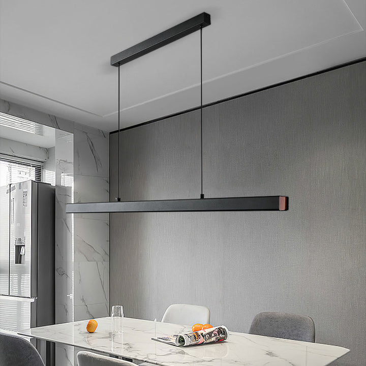 Lustre Suspendu Moderne Minimaliste Long en Aluminium et Acrylique à LED pour Salle à Manger 